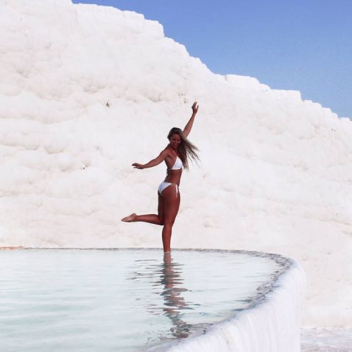 Pamukkale white travertines