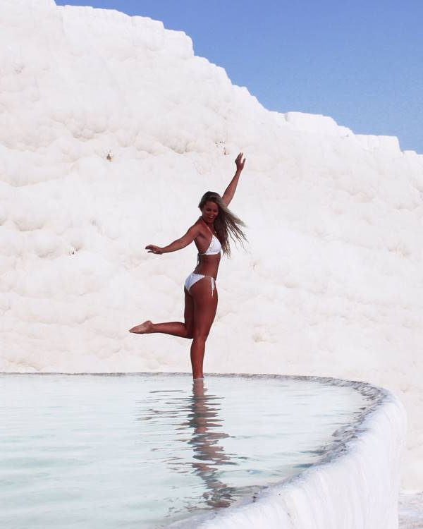 Pamukkale white travertines