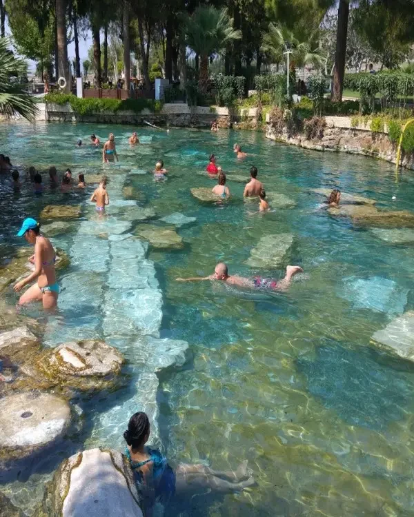 Pamukkale white travertines