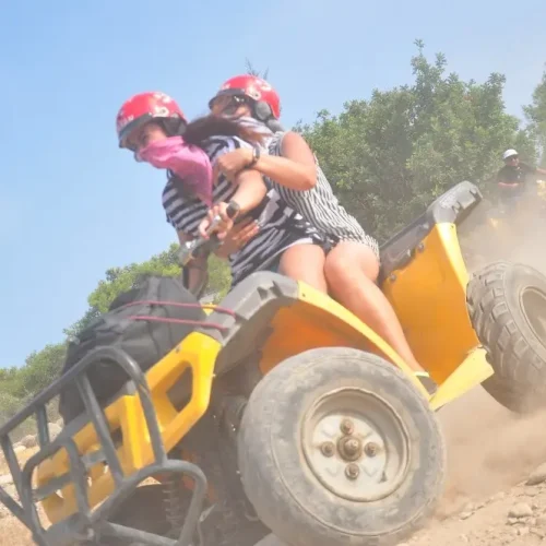 ATV quad biking on dusty trails in Kemer