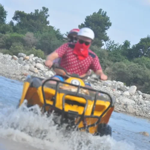 Quad safari adventure through pine forests near Kemer