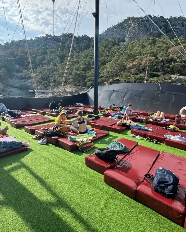Swimming stop during a Kemer pirate boat trip